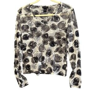 Y2K The Limited Floral Sheer Mesh Top Size L Subversive Fairy Whimsygoth Gems